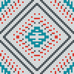 Crochet South Korean Traditional Patternfolk Embroidery, Aztec Geometric Ornament Print. Design for Carpet, Wallpaper, Clothing, Wrapping, Fabric
