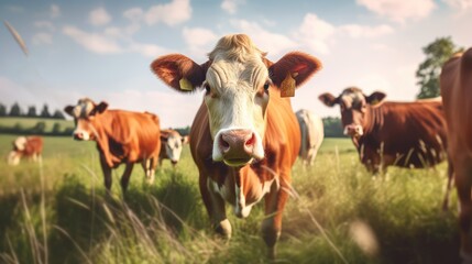 Fototapeta premium Cow in a Meadow