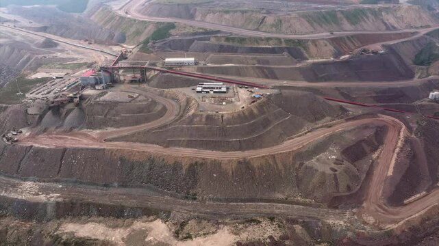time lapse view of iron mine on hill in loess plateau