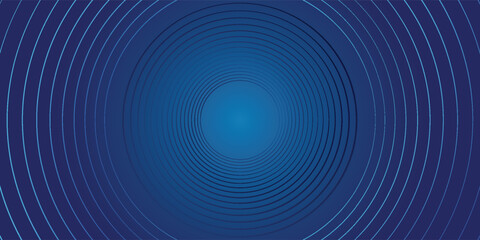 Dark blue abstract vector background with bright and elegant glowing circle lines stacked together, 3D cover of business