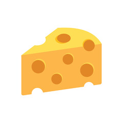 Cartoon cheese flat vector illustration isolated on white background
