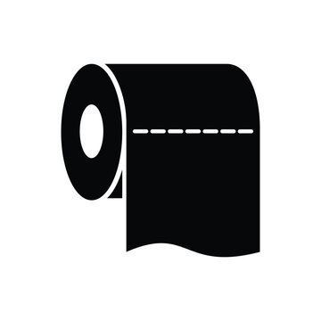 recommend clip art: Toilet paper black and white flat vector icon design. Toilet paper symbol design and clip art