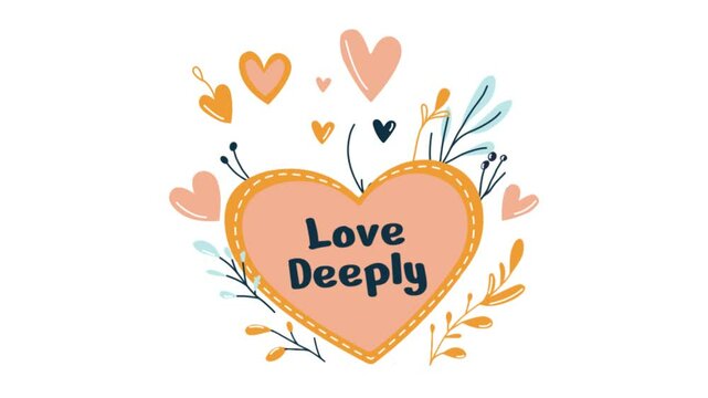 Footage of Heart Love Deeply in Romantic Flower Floral Greeting Card