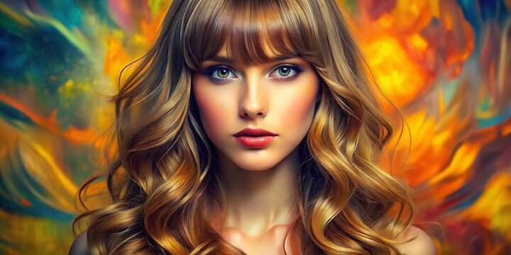 Chic close-up of a trendy flequillo hairstyle featuring soft waves and natural texture, beautifully showcased against a