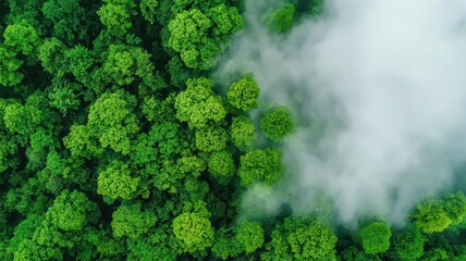 Forest reforestation project absorbing CO2 and restoring wildlife habitats, environmental impact, nature-based carbon offset