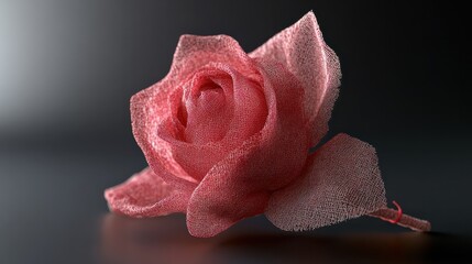 A rose made of bandage material gauze bandage symbolically for wishes for a speedy recovery