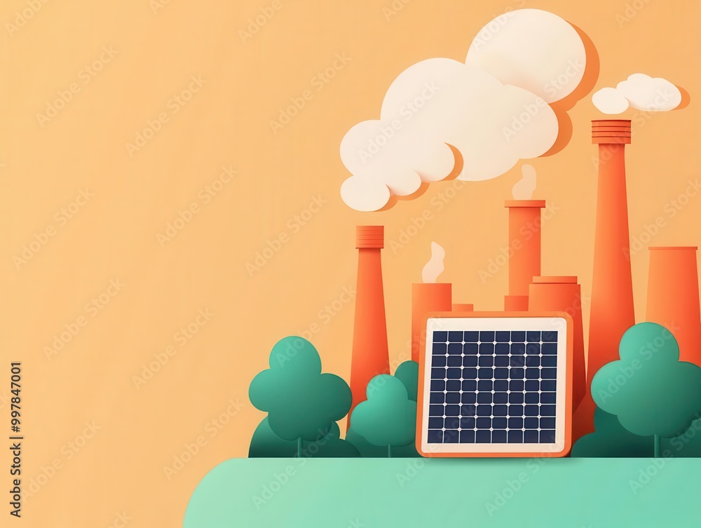 Aufkleber a smart factory optimizing energy use through automation and efficiency, energy conservation, sustai