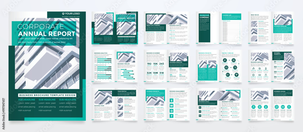 Poster minimalist business brochure template with simple style and modern layout