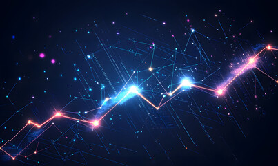 Futuristic Stock Market Chart with Glowing Data or Dynamic Financial Timeline for graphic background