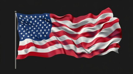 Obraz premium American flag with brush paint textured isolated on. transparent background, Symbols of USA. png