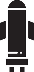 Missile Glyph Icon Illustration