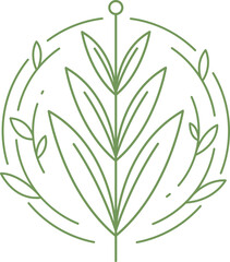 Decorative Flowers and Leaves Line Art