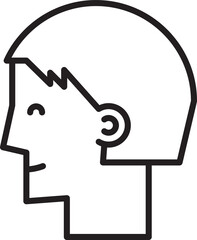 Man Avatar Side View Line Art