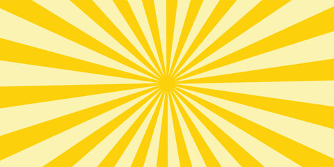 Yellow abstract background with light of sunburst. yellow starburst with halftone. sun ray