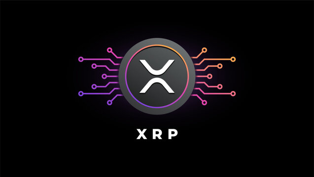 XRP cryptocurrency logo vector illustration for background or banner.