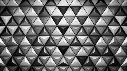 Fototapeta premium Extreme close-up abstract black and white triangle pattern
