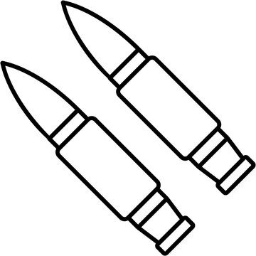 two bullets outline black and white clip art preview