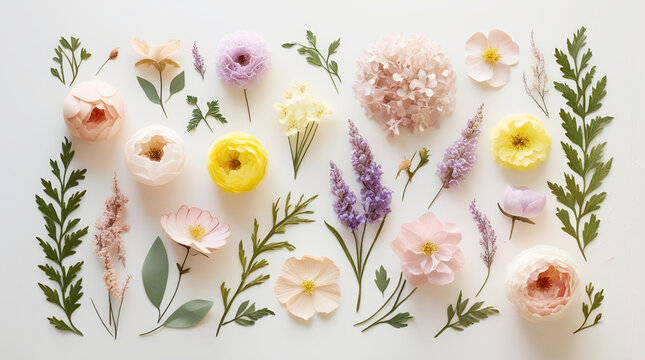 Colorful Floral Arrangement With Various Flowers and Leaves
