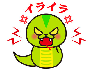 イライラして威嚇して怒るヘビのイラスト素材