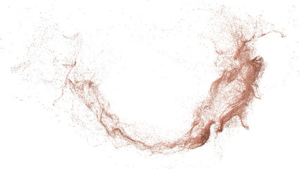 3D rendering of scattered sand granules or fine dirt on transparent background
