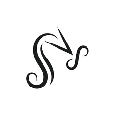 s letter arrow hair cut logo icon vector concept design