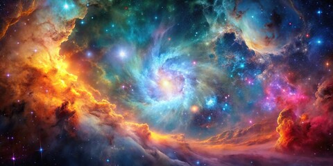 Fototapeta premium Extreme close-up nebula with starry sky