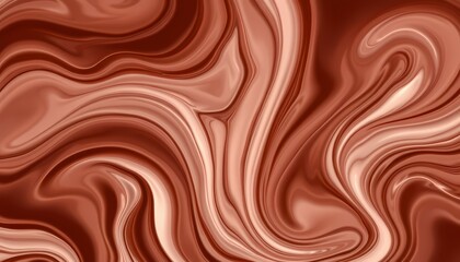 Naklejka premium Refined Chocolate and Cream Swirl with Ethereal Glow, Photorealistic Fluid Motion