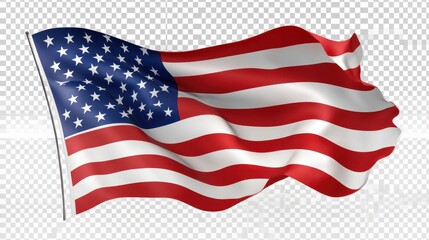 Fototapeta premium United States flag over isolated transparent background