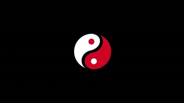 yin yang symbol made of spheres