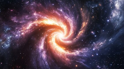 A swirling, cosmic vortex of gas and dust, illuminated by the bright light of a distant star.