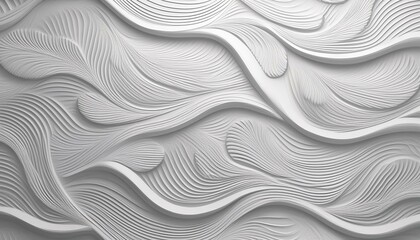 Obraz premium 3D illustration of white seamless pattern waves light and shadow. Abstract wavy line 3d paper cut white background.