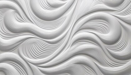 Obraz premium 3D illustration of white seamless pattern waves light and shadow. Abstract wavy line 3d paper cut white background.