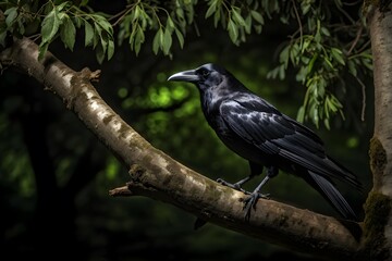 Obraz premium crow on a branch