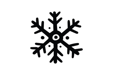 Black round frozen snowflake icon, freeze temperature flat design vector pictogram, infographic vector for app ads logotype web website button ui ux interface elements isolated on white background