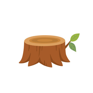 recommend clip art: Tree stump isolated on white background.