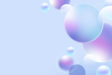 Abstract 3D geometric circle gradient soft light pastel blue purple background for graphic business technology digital design illustration web template  backdrop desktop wallpaper bubbles bokeh banner
