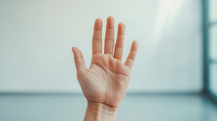 Open Hand in Soft Light - Minimalist Indoor Setting
