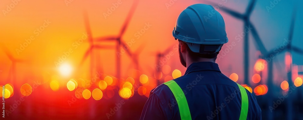 Aufkleber smart grids optimizing the distribution of renewable energy as part of the energy transition, energy