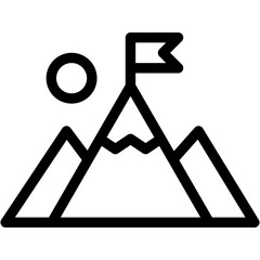 Vector Icon Goal, Task, Flag, Reach, Target, Climb