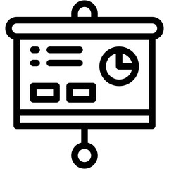 Vector Icon Business Reporting, Presentation, Report, Stats, Solution, Business Plan