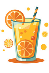 Tropical cocktail vector illustration isolated on a white background
