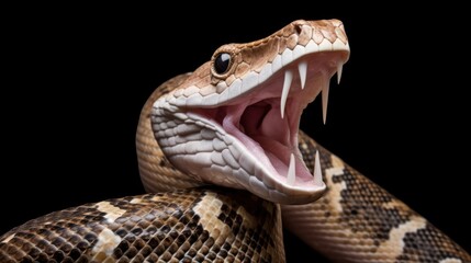 Naklejka premium Close-up of a Boa Constrictor's Open Mouth