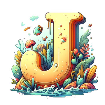 recommend clip art: 흰 배경, 알파벳 "J",애니메이션 아트 (White background, alphabet "J", animation art)
