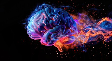 Fototapeta premium Knowledge Abstract. Human Brain Exploding with Creativity and Insights