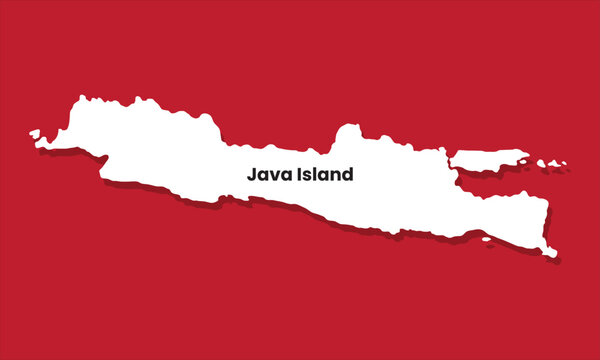 Silhouette map of Java Island, Indonesia