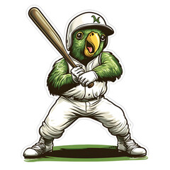 Baseball Moscot Green Parrot