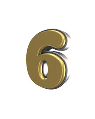 3D Golden Bold Number