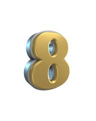 3D Golden Bold Number