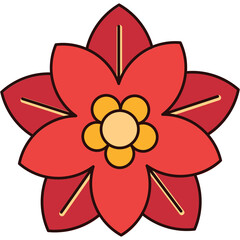 Poinsettia Sticker