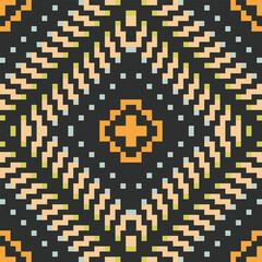 Embroidery Geometric Patternsfolk Embroidery, Aztec Geometric Ornament Print. Design for Carpet, Wallpaper, Clothing, Wrapping, Fabric